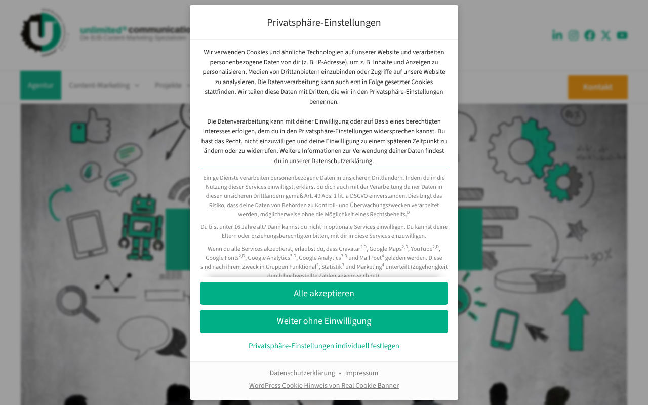 unlimited communications marketing gmbh berlin screenshot