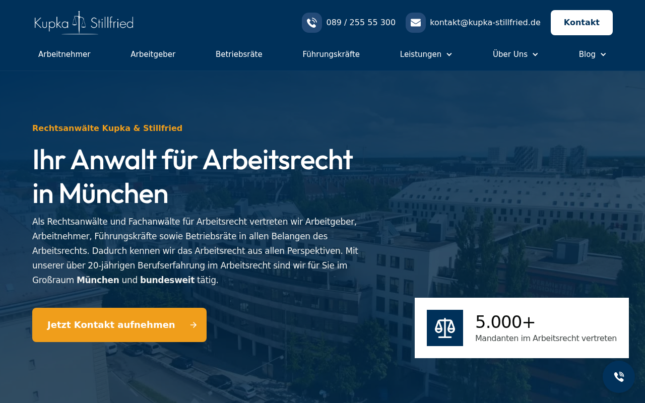 Rechtsanwälte Kupka & Stillfried screenshot
