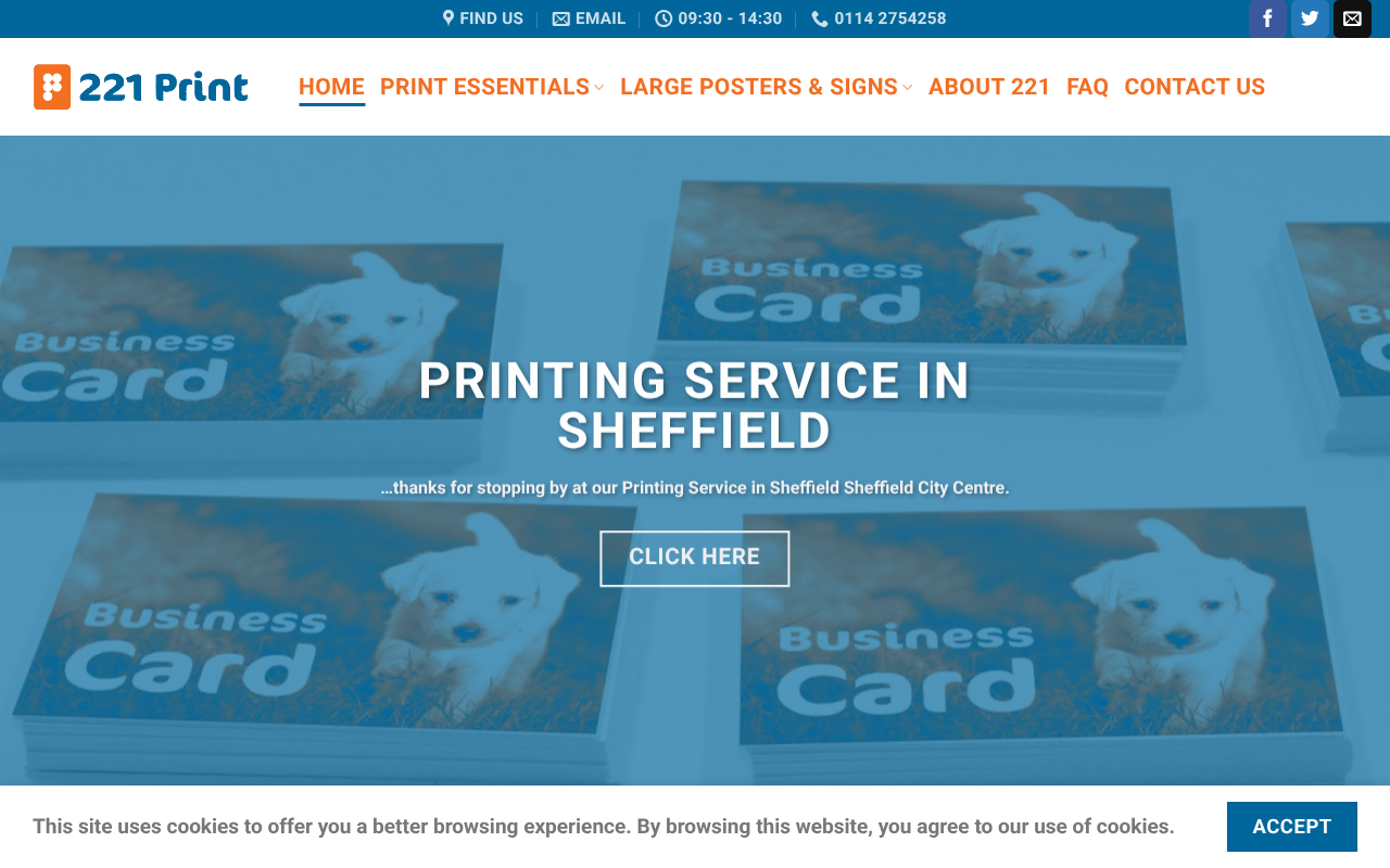 221 Creative Sheffield Printing screenshot