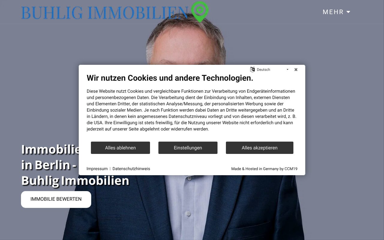 Buhlig Immobilien Berlin screenshot
