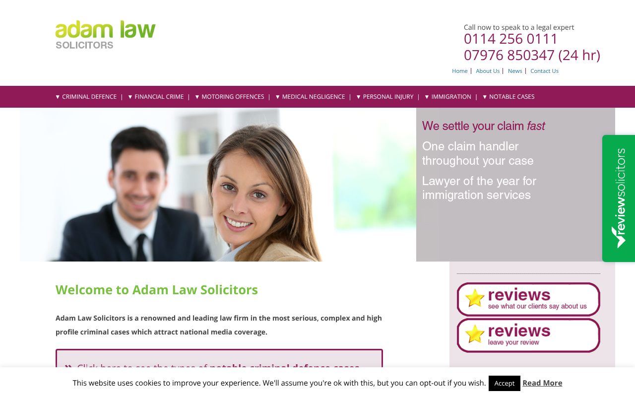 Adam Law Solicitors screenshot